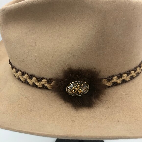 Vintage Charlie 1 Horse “Camelback” Western Hat — Fawn Felt, 3½" Brim - Picture 7 of 13